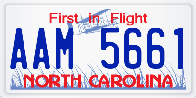 NC license plate AAM5661