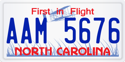 NC license plate AAM5676