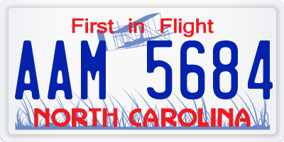 NC license plate AAM5684
