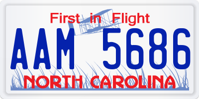 NC license plate AAM5686