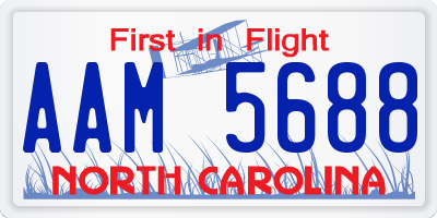 NC license plate AAM5688