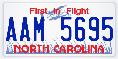 NC license plate AAM5695