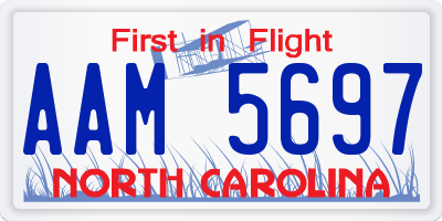 NC license plate AAM5697