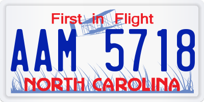 NC license plate AAM5718