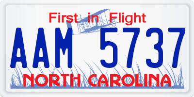 NC license plate AAM5737