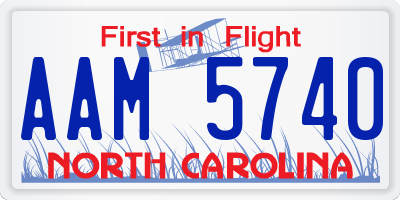 NC license plate AAM5740