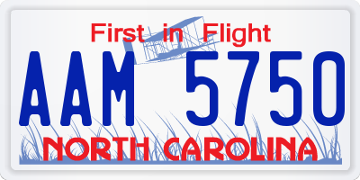 NC license plate AAM5750