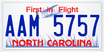 NC license plate AAM5757