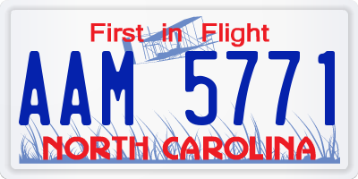 NC license plate AAM5771