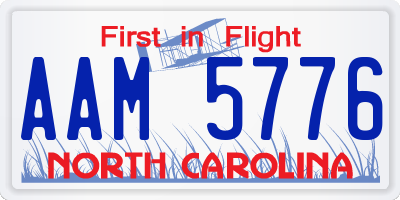 NC license plate AAM5776