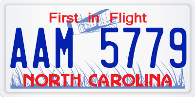 NC license plate AAM5779