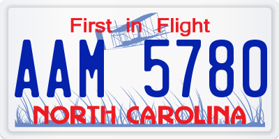 NC license plate AAM5780