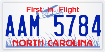 NC license plate AAM5784