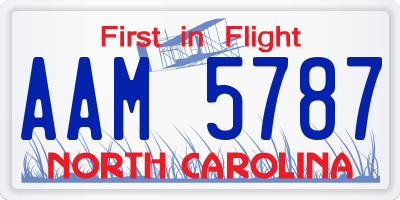 NC license plate AAM5787