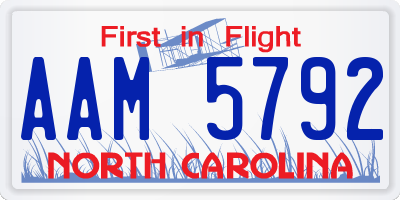 NC license plate AAM5792