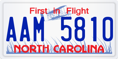 NC license plate AAM5810
