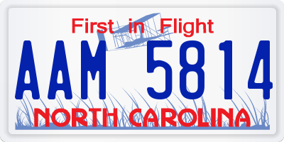 NC license plate AAM5814