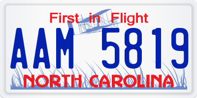 NC license plate AAM5819