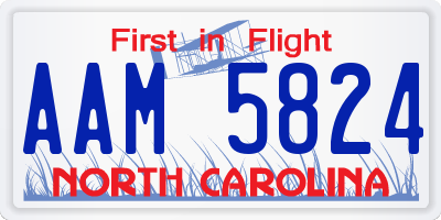 NC license plate AAM5824