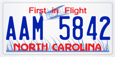 NC license plate AAM5842