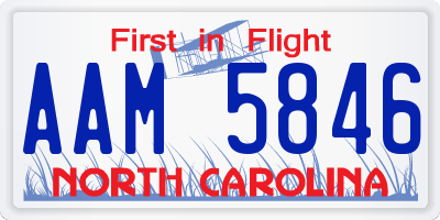 NC license plate AAM5846