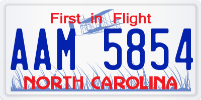 NC license plate AAM5854