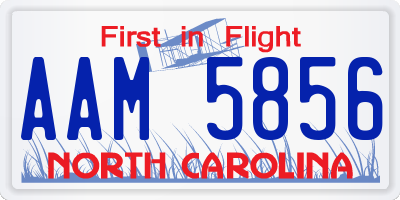 NC license plate AAM5856