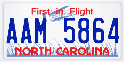 NC license plate AAM5864