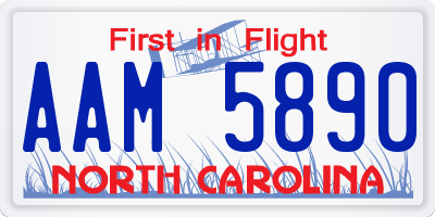 NC license plate AAM5890
