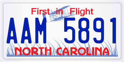 NC license plate AAM5891