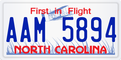NC license plate AAM5894