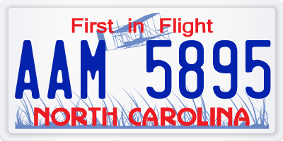 NC license plate AAM5895