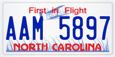 NC license plate AAM5897