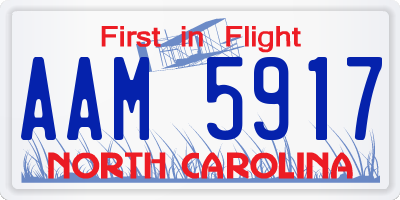 NC license plate AAM5917