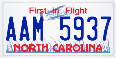 NC license plate AAM5937