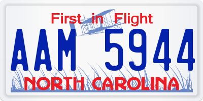 NC license plate AAM5944