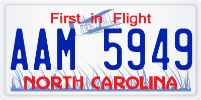 NC license plate AAM5949