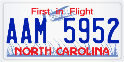 NC license plate AAM5952