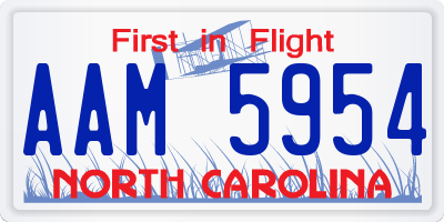 NC license plate AAM5954