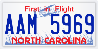 NC license plate AAM5969
