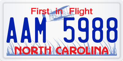 NC license plate AAM5988