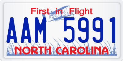 NC license plate AAM5991