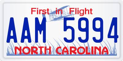 NC license plate AAM5994