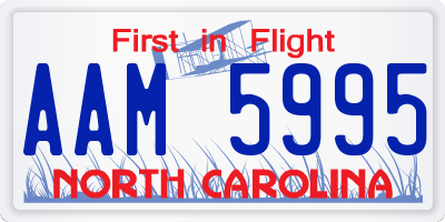 NC license plate AAM5995