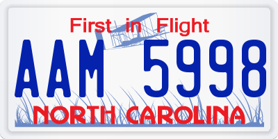 NC license plate AAM5998