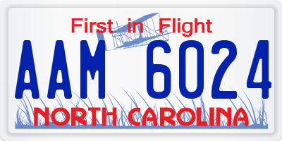 NC license plate AAM6024
