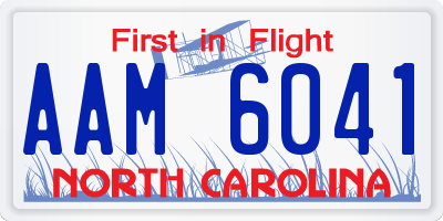 NC license plate AAM6041