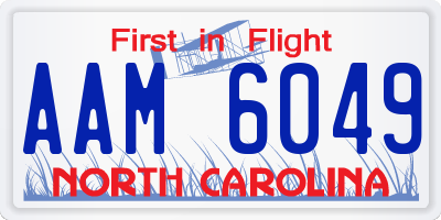 NC license plate AAM6049