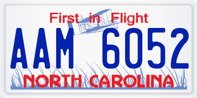 NC license plate AAM6052
