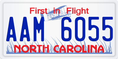 NC license plate AAM6055